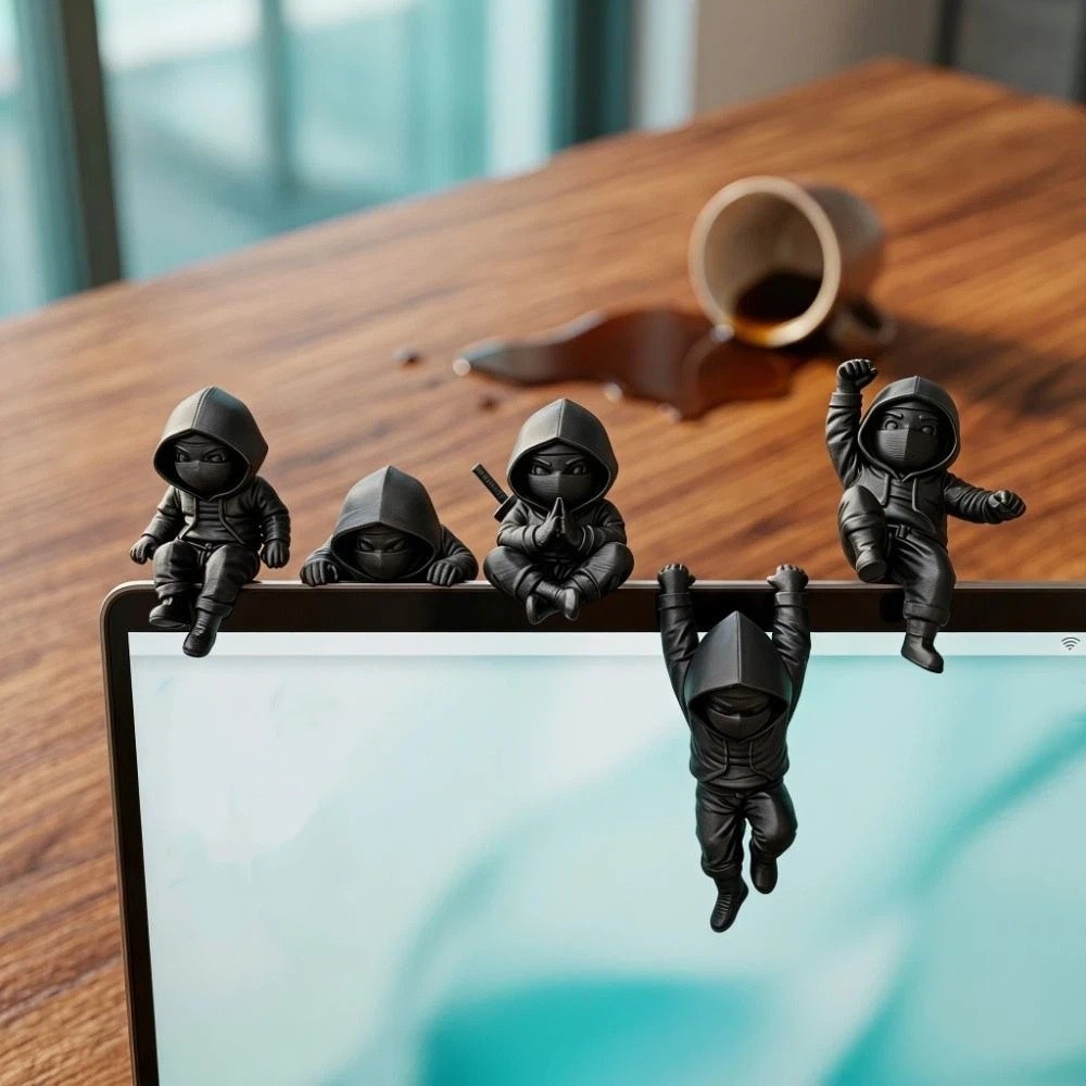 3D Printing Action Figure - 5 قطع من تماثيل النينجا المطبوعة